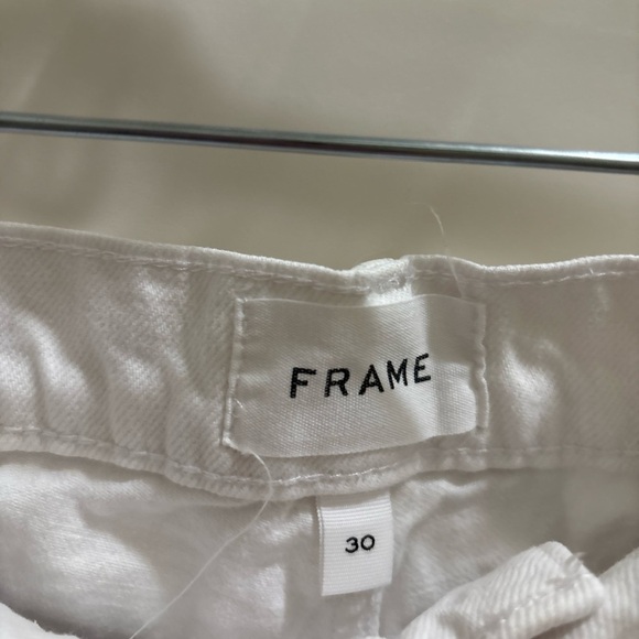 Frame Womens White High Rise Ripped Cropped Flared Leg Le Jane Jeans Sz 30 - Picture 3 of 8